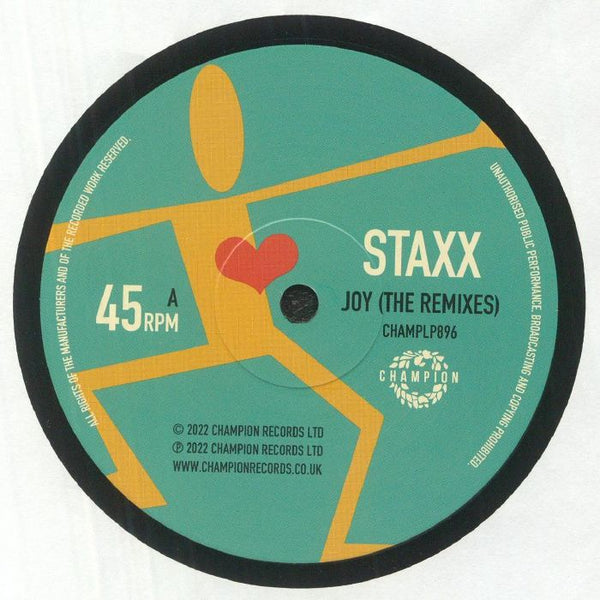 Staxx - Joy (The Remixes) - 12" Vinyl