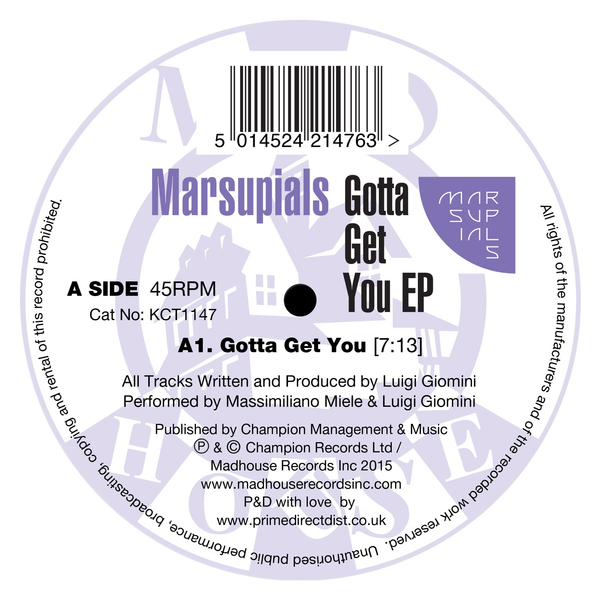 Marsupials - Gotta Get You EP (12" Vinyl)