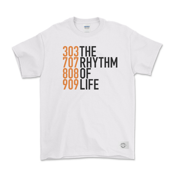 "The Rhythm of Life" Slogan Tee - White