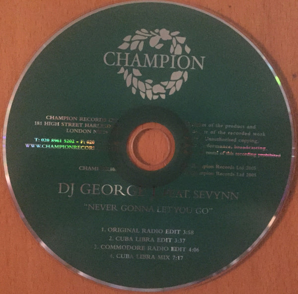DJ George J featuring Sevynn - Never Gonna Let You Go (CD Single)