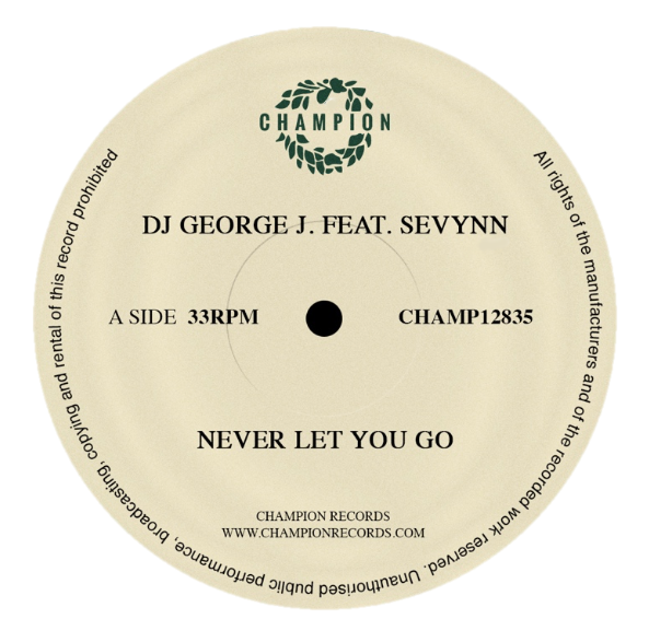 DJ George J Featuring Sevynn - Never Let You Go (12" Vinyl)